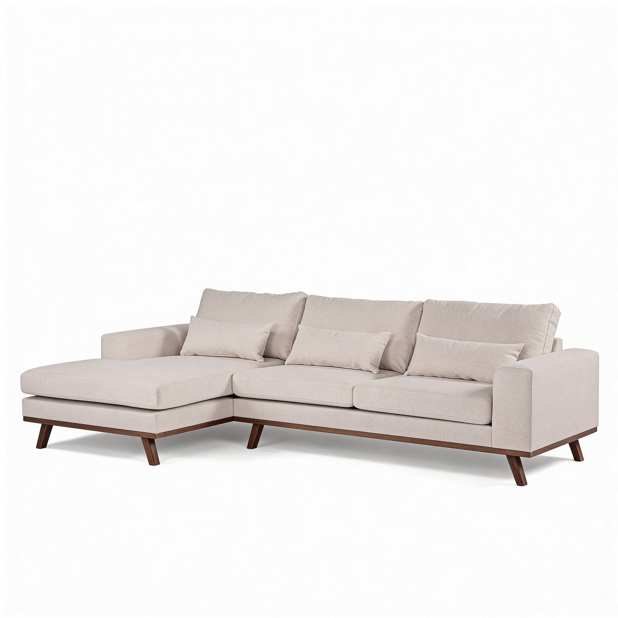 Japandi, 3-zits hoekbank links, stof Grande 03 beige