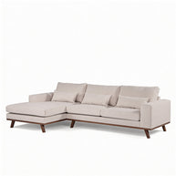 Japandi, 3-zits hoekbank links, stof Grande 03 beige