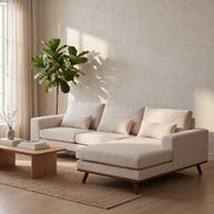 Japandi, 3-zits hoekbank rechts, stof Grande 03 beige