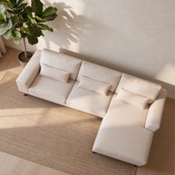 Japandi, 3-zits hoekbank rechts, stof Grande 03 beige