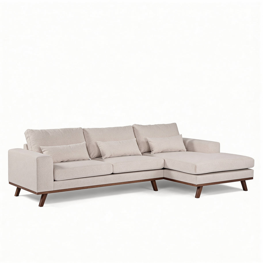 Japandi, 3-zits hoekbank rechts, stof Grande 03 beige