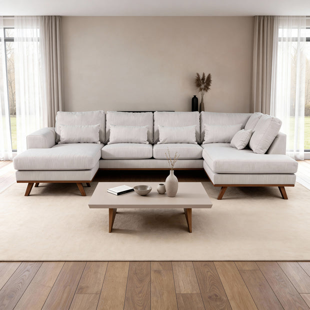 Japandi, 3-zits hoek rechts CL, stof Melva 02, M460 beige
