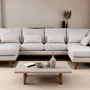 Japandi, 3-zits hoek rechts CL, stof Melva 02, M460 beige
