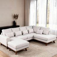 Japandi, 3-zits hoek rechts CL, stof Melva 02, M460 beige