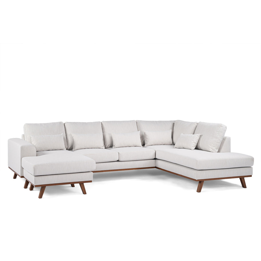 Japandi, 3-zits hoek rechts CL, stof Melva 02, M460 beige