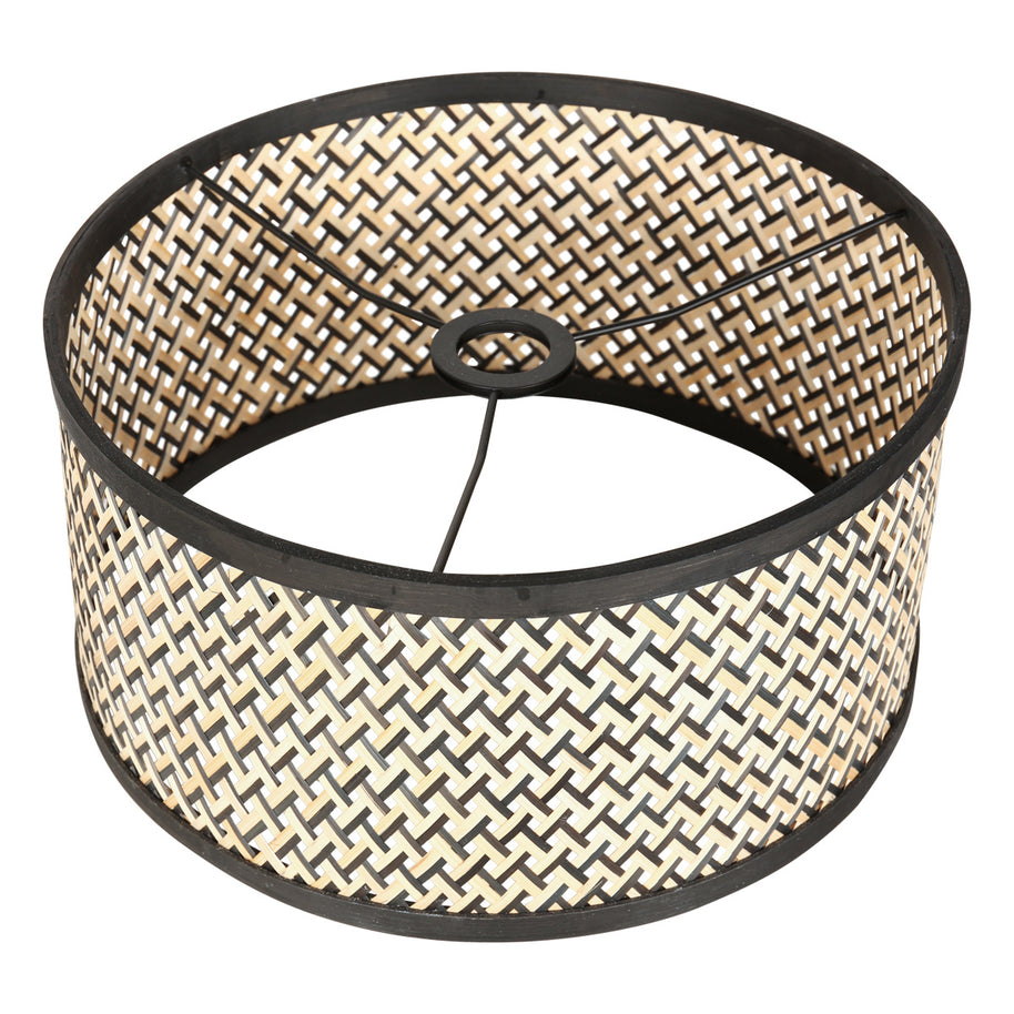 Hanglamp Sparkled Light 3753ZW zwart met zwart/beige bamboe kap