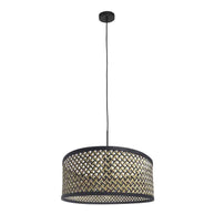 Hanglamp Sparkled Light 3753ZW zwart met zwart/beige bamboe kap