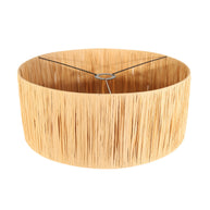 Zwarte hanglamp Sparkled Light 3754ZW met naturel gras kap