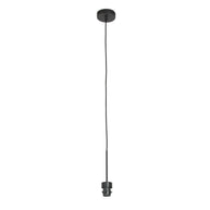 Zwarte hanglamp Sparkled Light 3754ZW met naturel gras kap