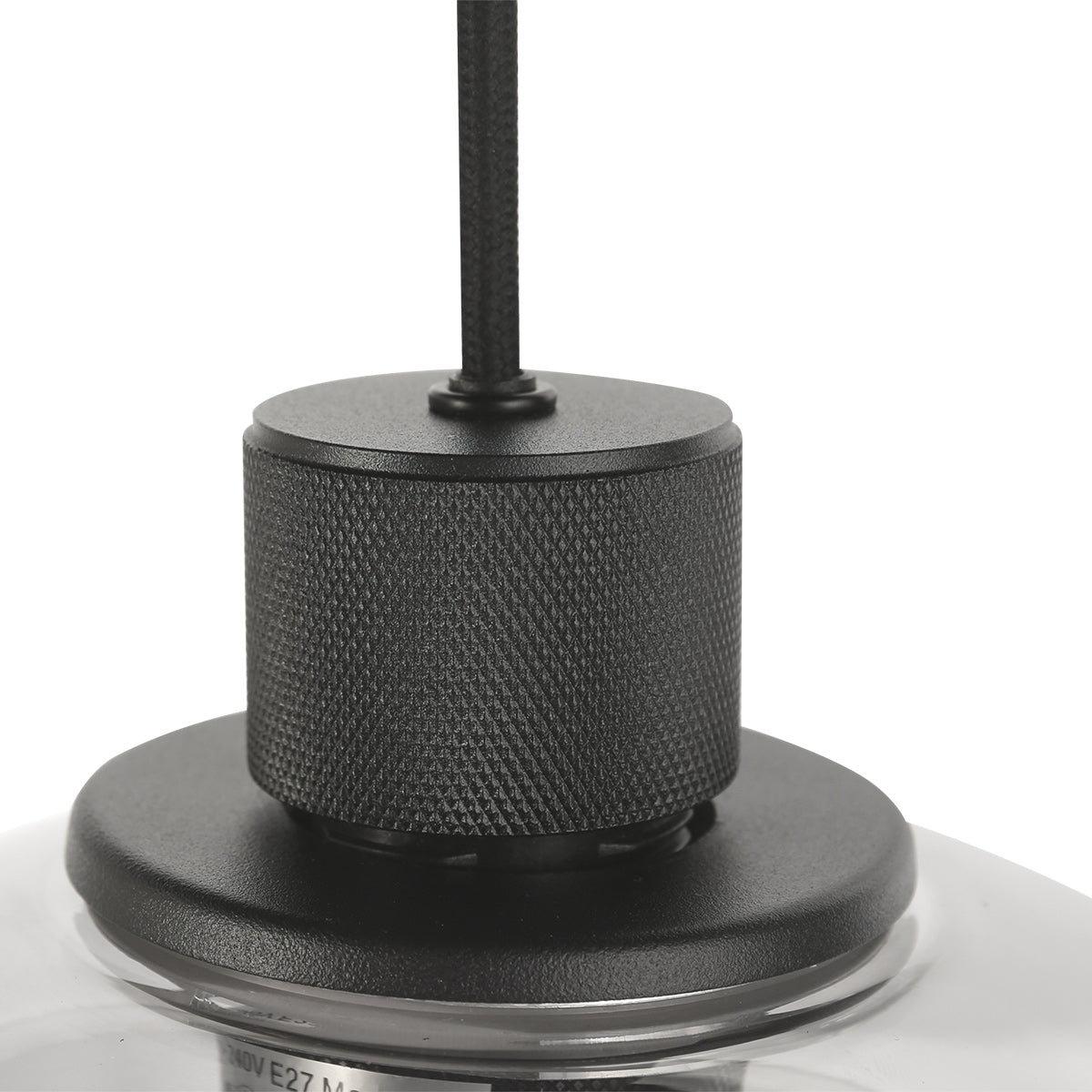 Reflexion 3796ZW hanglamp, zwart, 9-lichts met rookglas