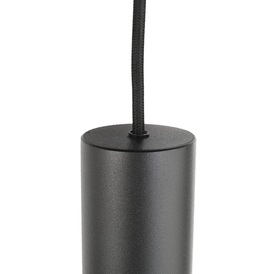 Reflexion 3796ZW hanglamp, zwart, 9-lichts met rookglas
