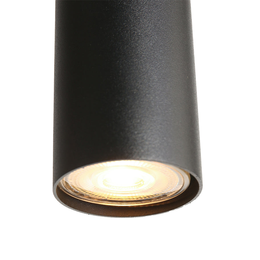 Reflexion 3796ZW hanglamp, zwart, 9-lichts met rookglas
