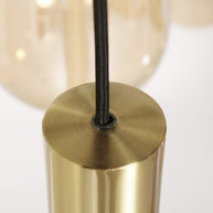 Hanglamp Reflexion 3797ME messing 9-lichts met amberkleurig glas