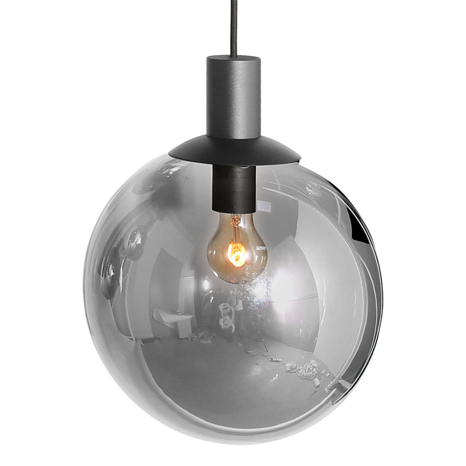 Hanglamp Bollique 3798ZW zwarte 9-lichts lamp met smokeglas