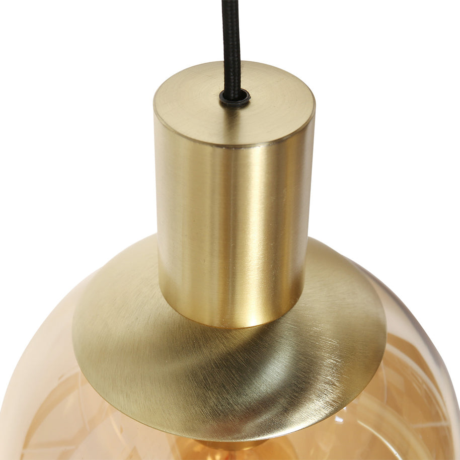 Hanglamp Bollique 3801ME, messing, 5-lichts met amberglas