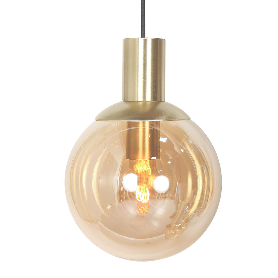 Hanglamp Bollique 3801ME, messing, 5-lichts met amberglas