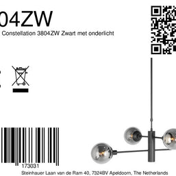 Hanglamp Constellation 3804ZW Zwart met onderlicht
