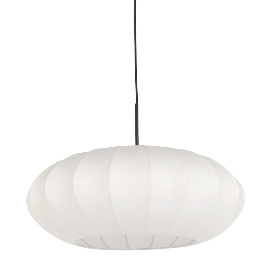 Hanglamp Luma Nola 3809ZW zwart met witte zijden kap