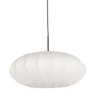 Hanglamp Luma Nola 3809ZW zwart met witte zijden kap