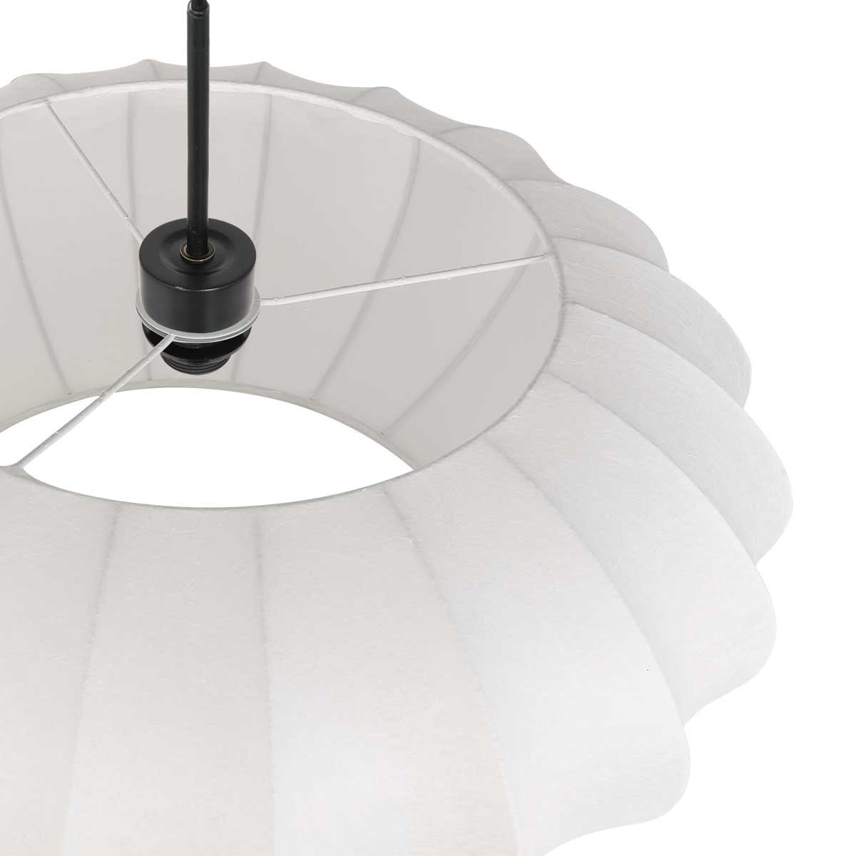 Hanglamp Luma Nola 3809ZW zwart met witte zijden kap
