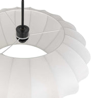 Hanglamp Luma Nola 3809ZW zwart met witte zijden kap