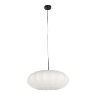 Hanglamp Luma Nola 3809ZW zwart met witte zijden kap