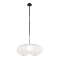 Hanglamp Luma Nola 3809ZW zwart met witte zijden kap