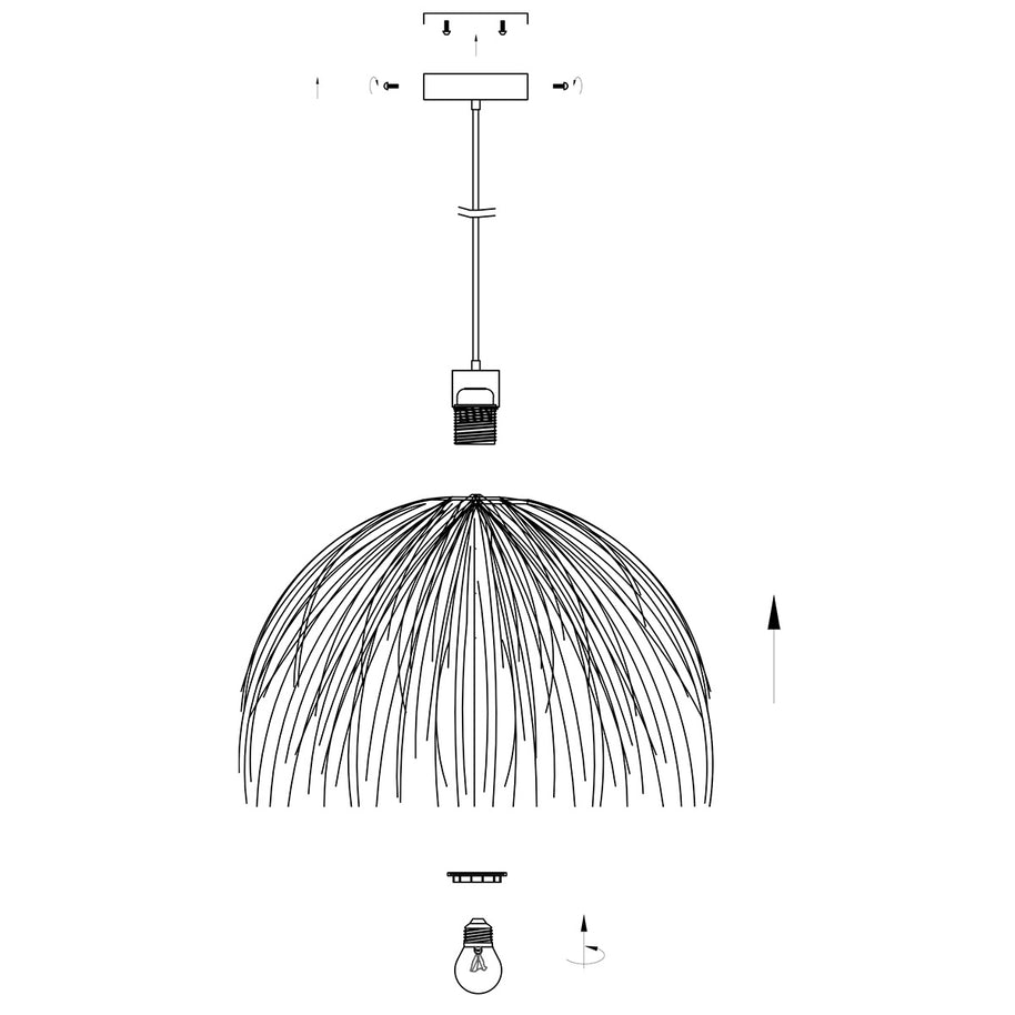 Hanglamp Grass 3819BE met E27-fitting kleur beige blank
