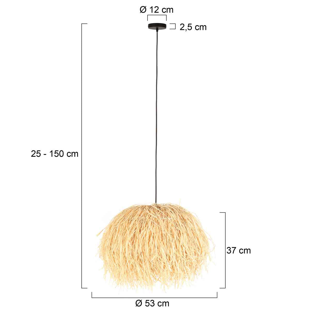 Hanglamp Grass 3819BE met E27-fitting kleur beige blank