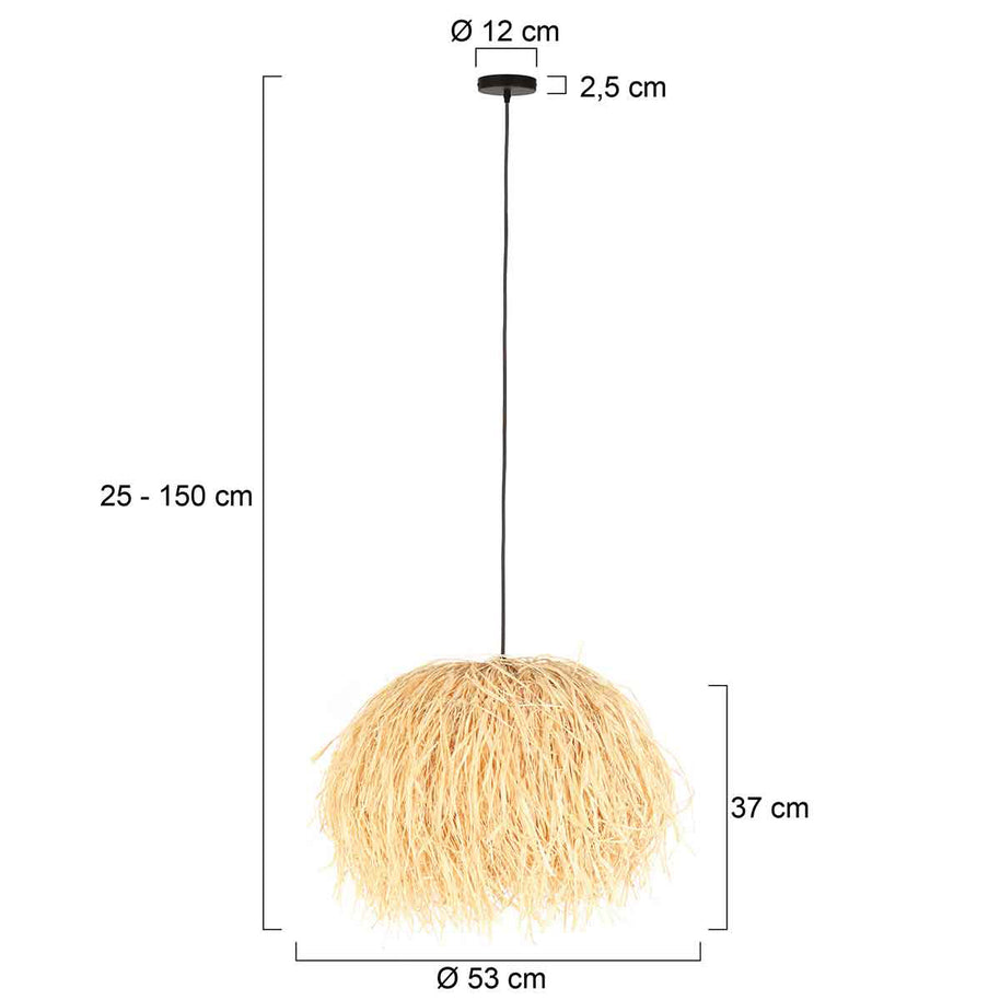 Hanglamp Grass 3819BE met E27-fitting kleur beige blank