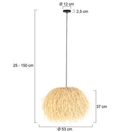 Hanglamp Grass 3819BE met E27-fitting kleur beige blank