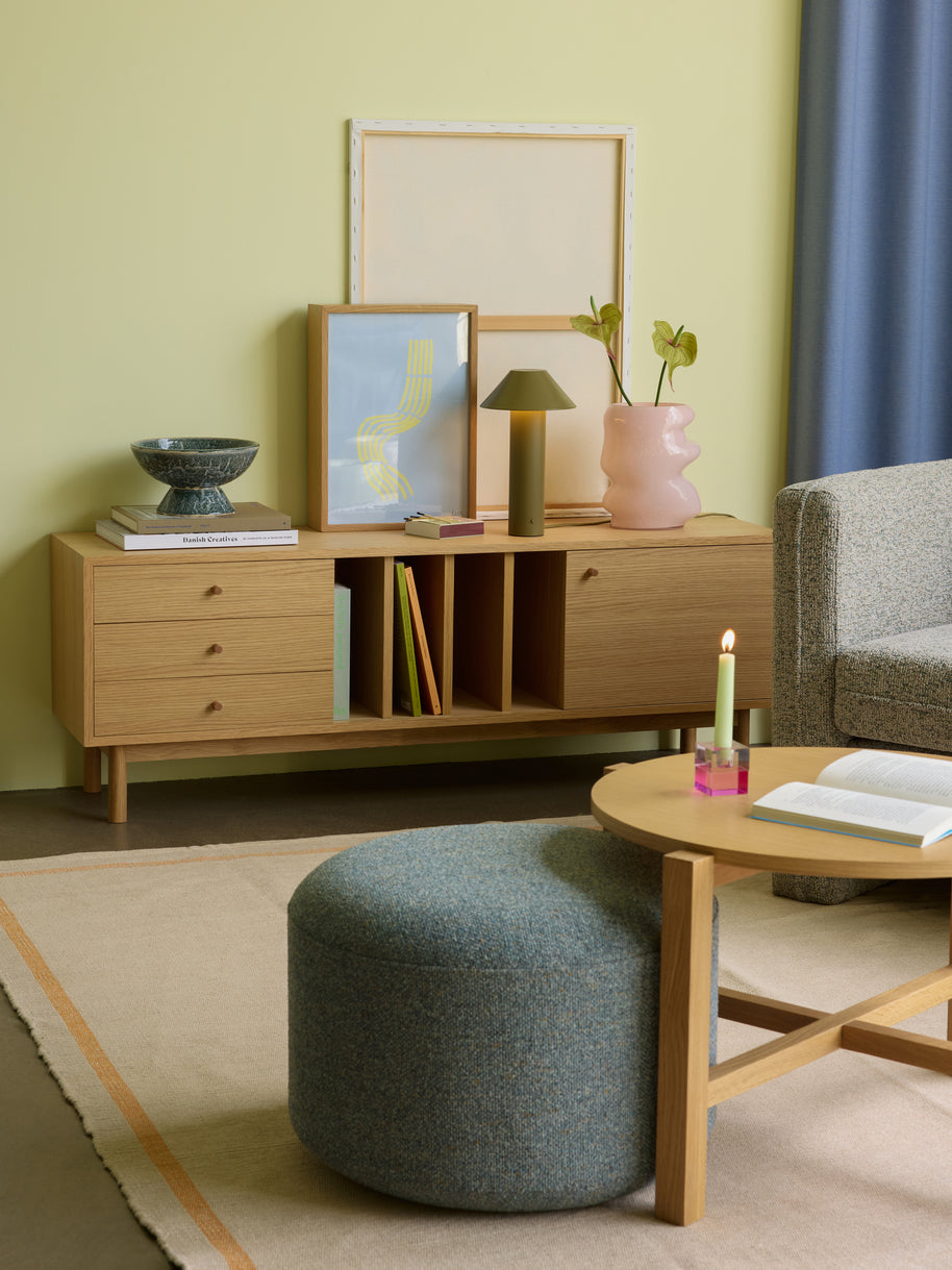 Blokkaarsenhouders bruin/groen en grijs/roze (set van 2)