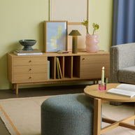 Blokkaarsenhouders bruin/groen en grijs/roze (set van 2)