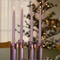 Geslepen paarse kandelaars (set van 2)