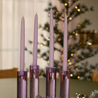 Geslepen paarse kandelaars (set van 2)