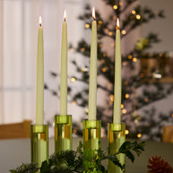 Geslepen groene kandelaars (set van 2)