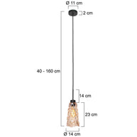 Hanglamp Vidrio 3831ZW ambergeel glas