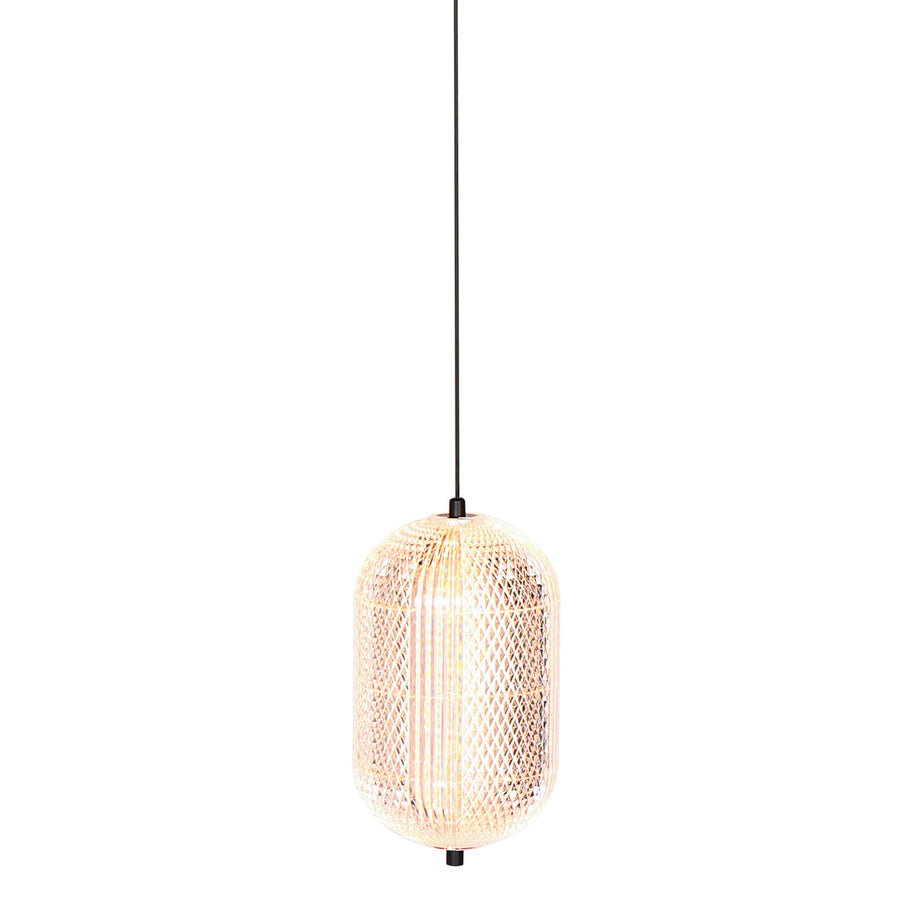 Hanglamp Geripu 3840ZW Ø15 cm geribbeld kunststof met LED-module