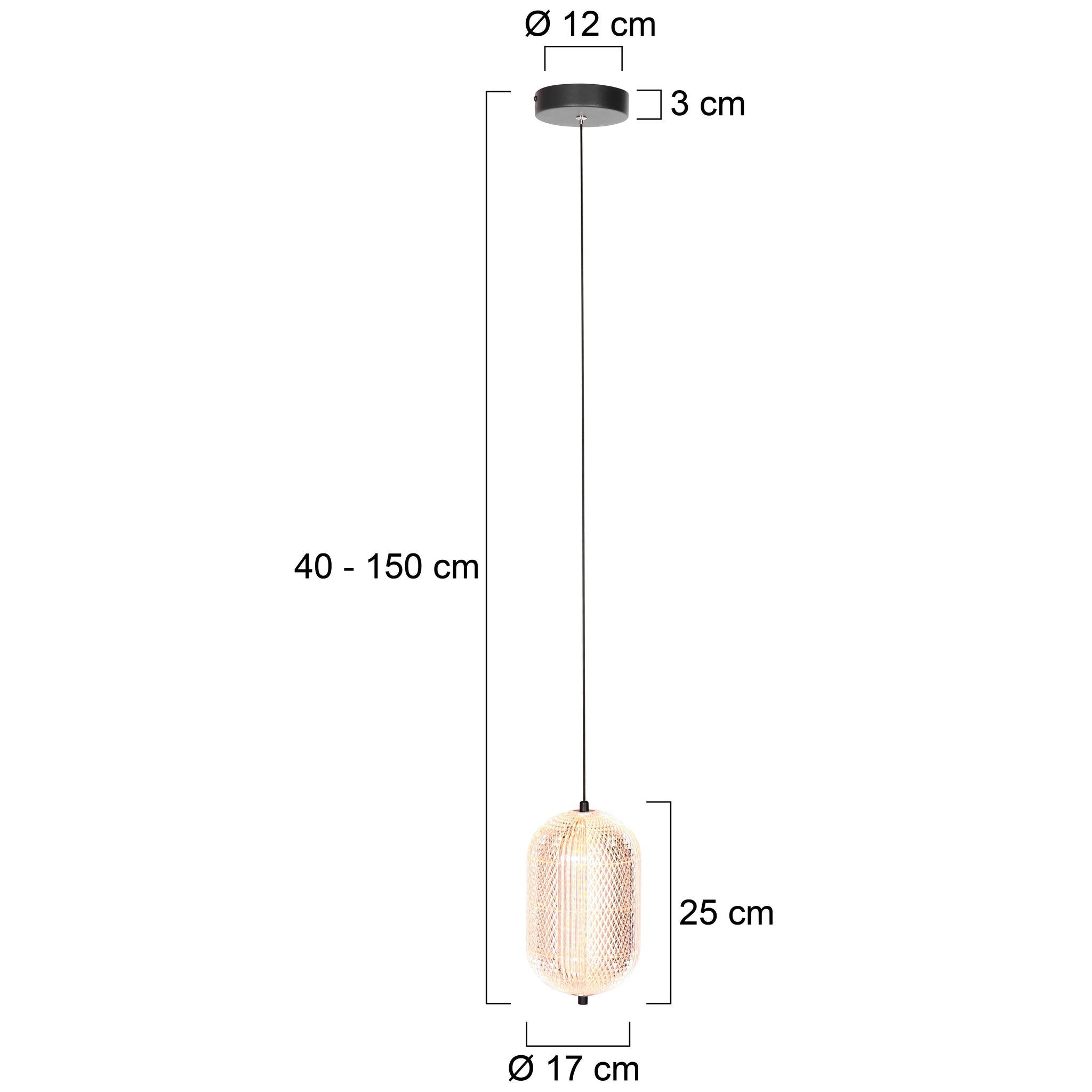 Hanglamp Geripu 3840ZW Ø15 cm geribbeld kunststof met LED-module