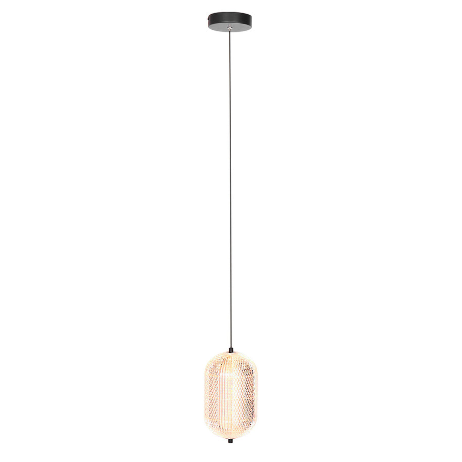 Hanglamp Geripu 3840ZW Ø15 cm geribbeld kunststof met LED-module