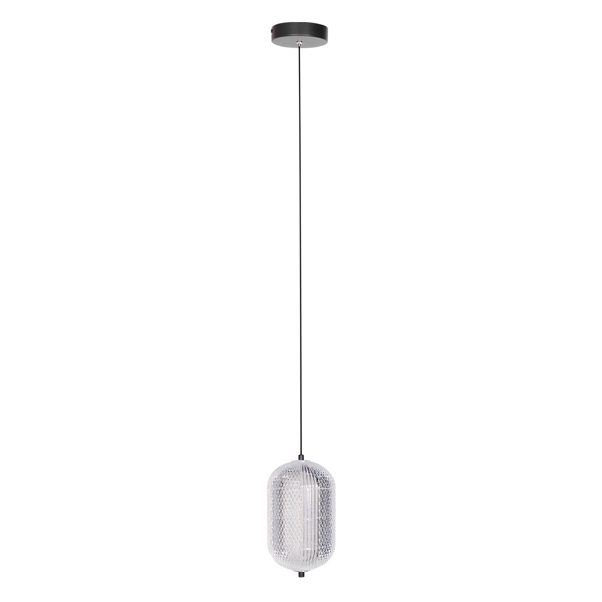 Hanglamp Geripu 3840ZW Ø15 cm geribbeld kunststof met LED-module