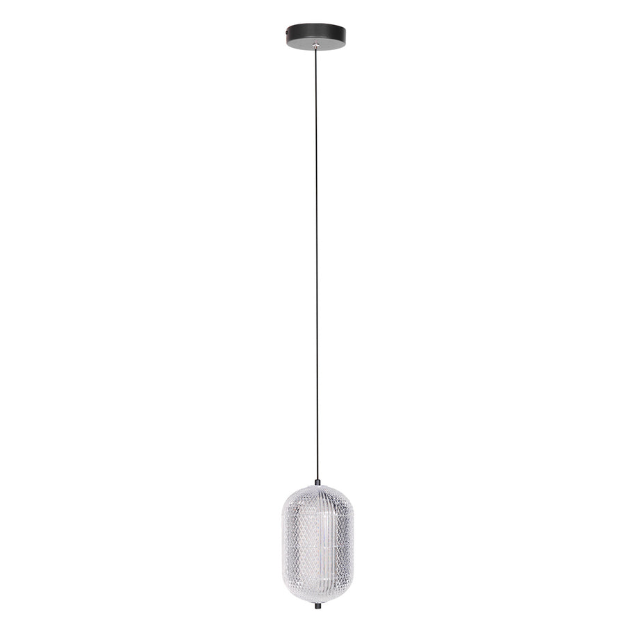 Hanglamp Geripu 3840ZW Ø15 cm geribbeld kunststof met LED-module