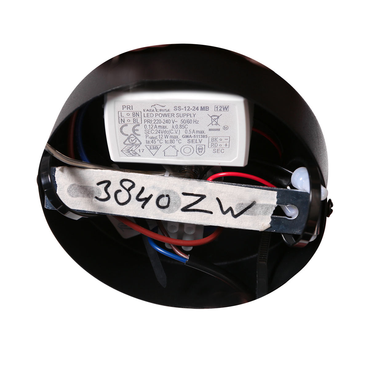 Hanglamp Geripu 3840ZW Ø15 cm geribbeld kunststof met LED-module