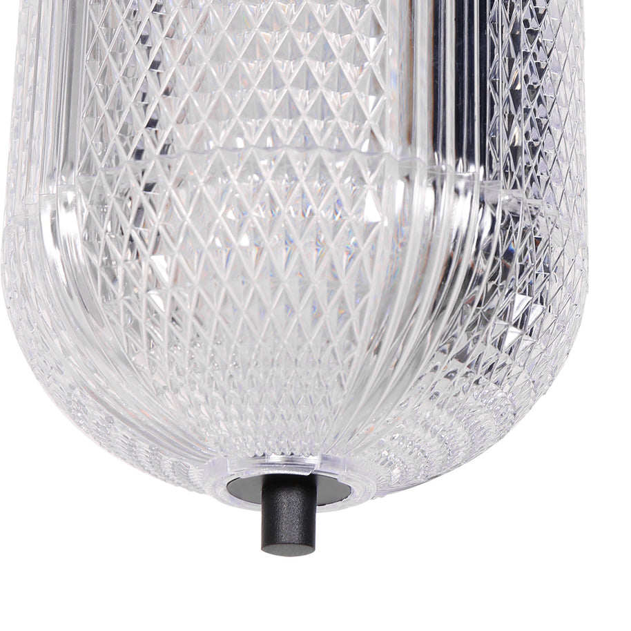 Hanglamp Geripu 3840ZW Ø15 cm geribbeld kunststof met LED-module
