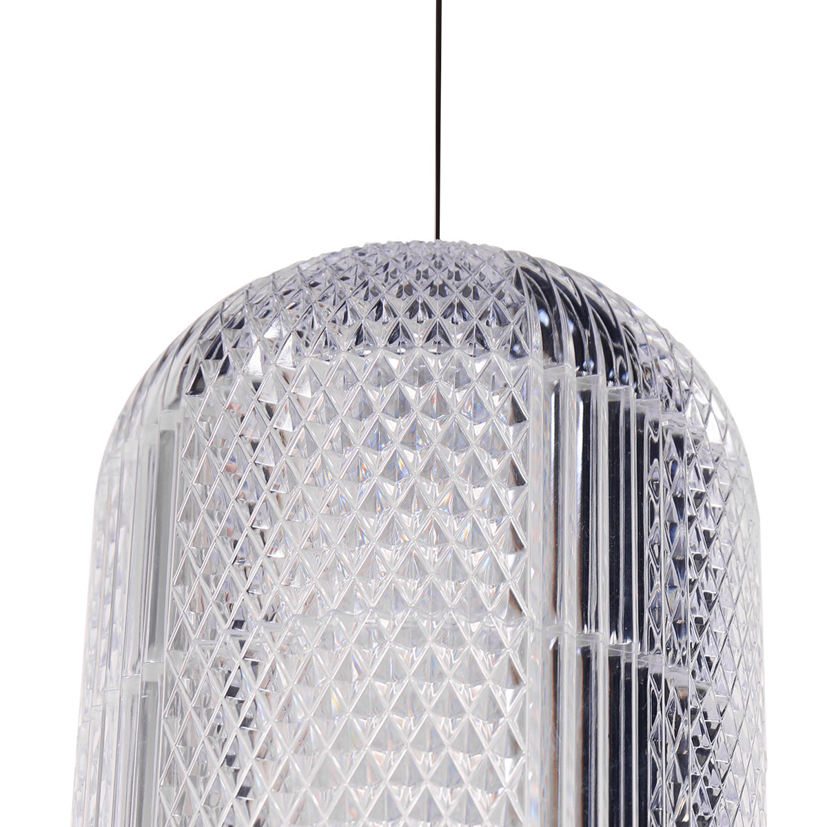 Hanglamp Geripu 3840ZW Ø15 cm geribbeld kunststof met LED-module