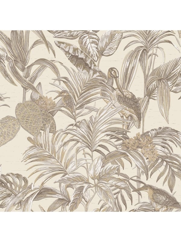 Behang Wallstitch paradijsvogel crème