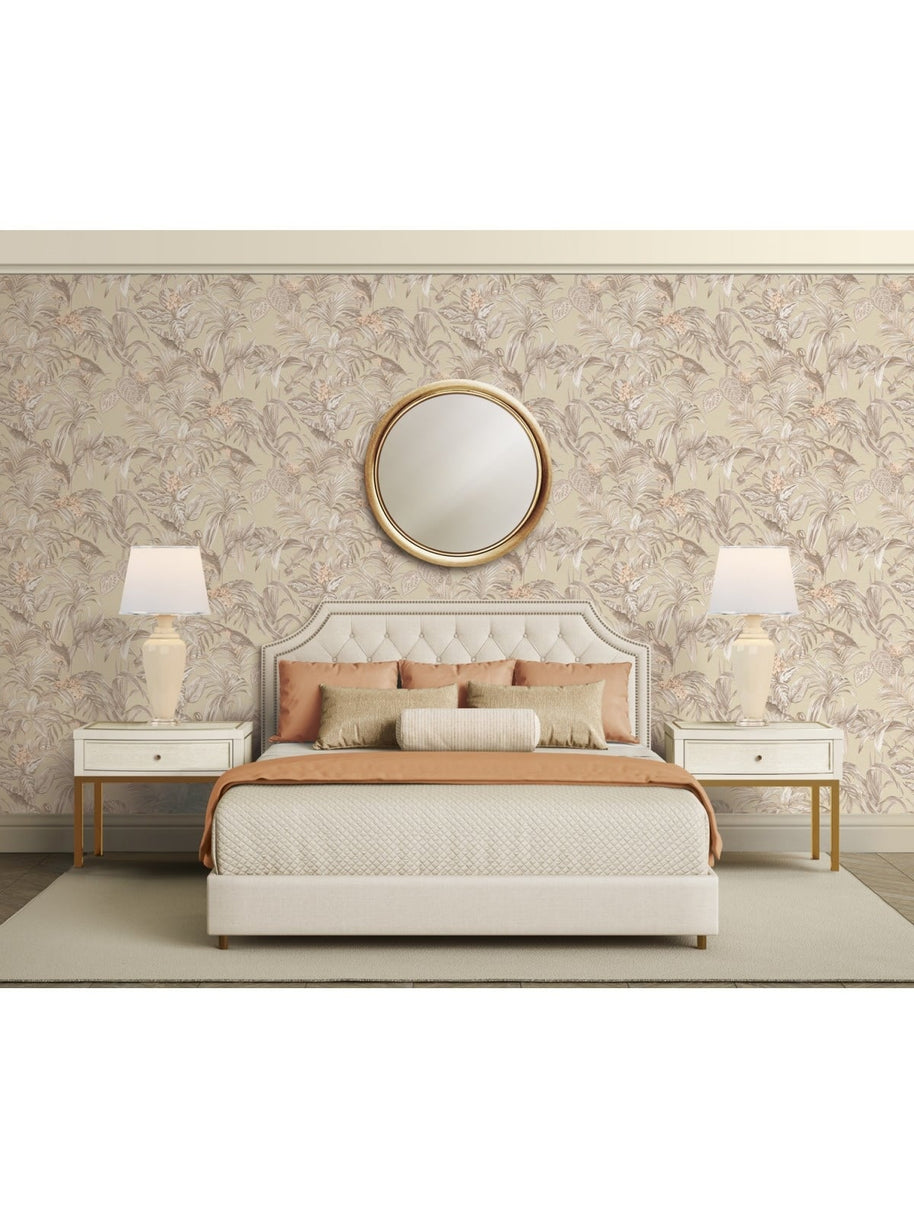 Behang Wallstitch paradijsvogel crème