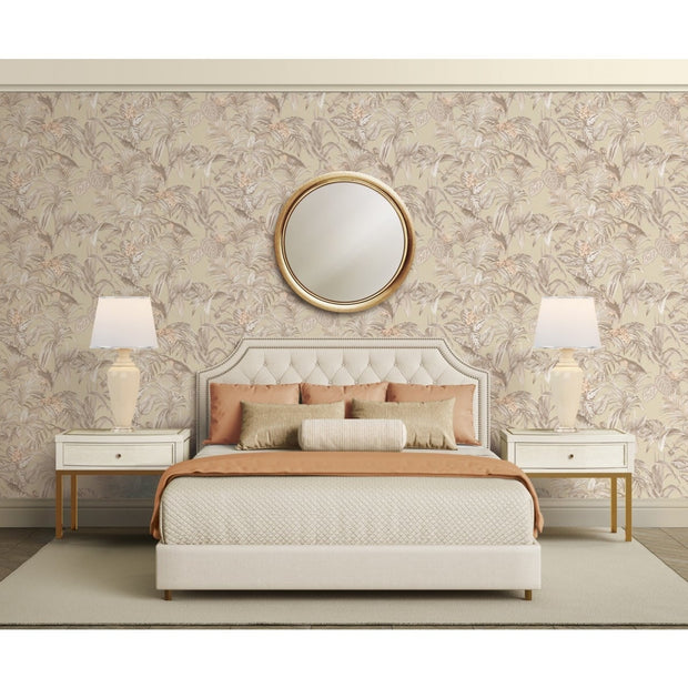 Behang Wallstitch paradijsvogel crème