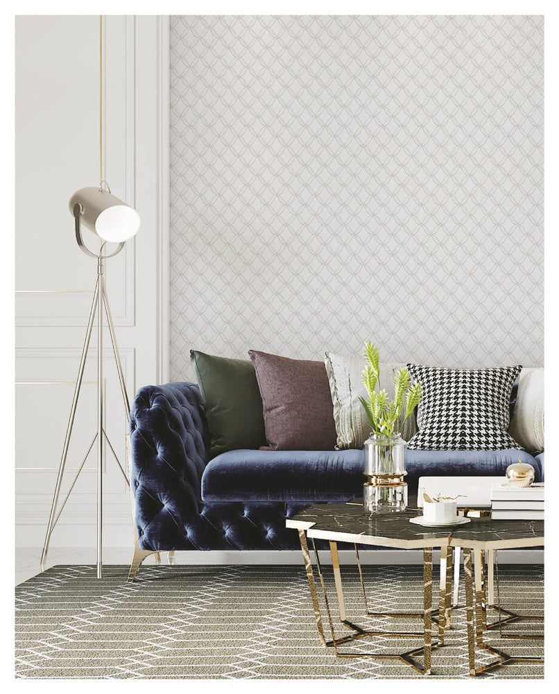 Behang Fabric Touch geometrisch wit