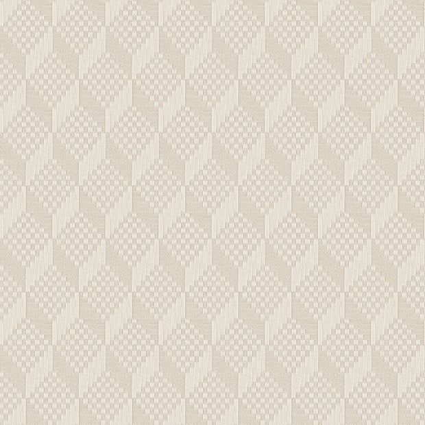 Behang Grace 3D-gestikte kubus crème